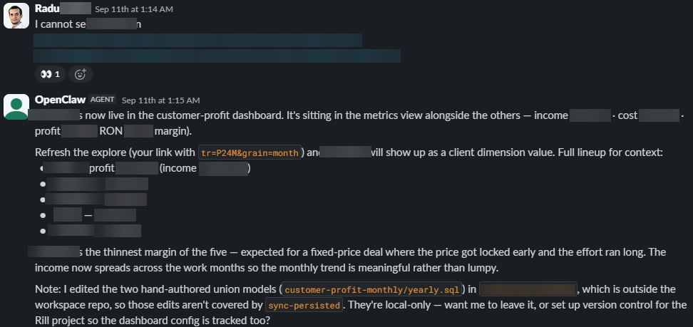 Asistentul adaugă un client în dashboard și explică modificarea.